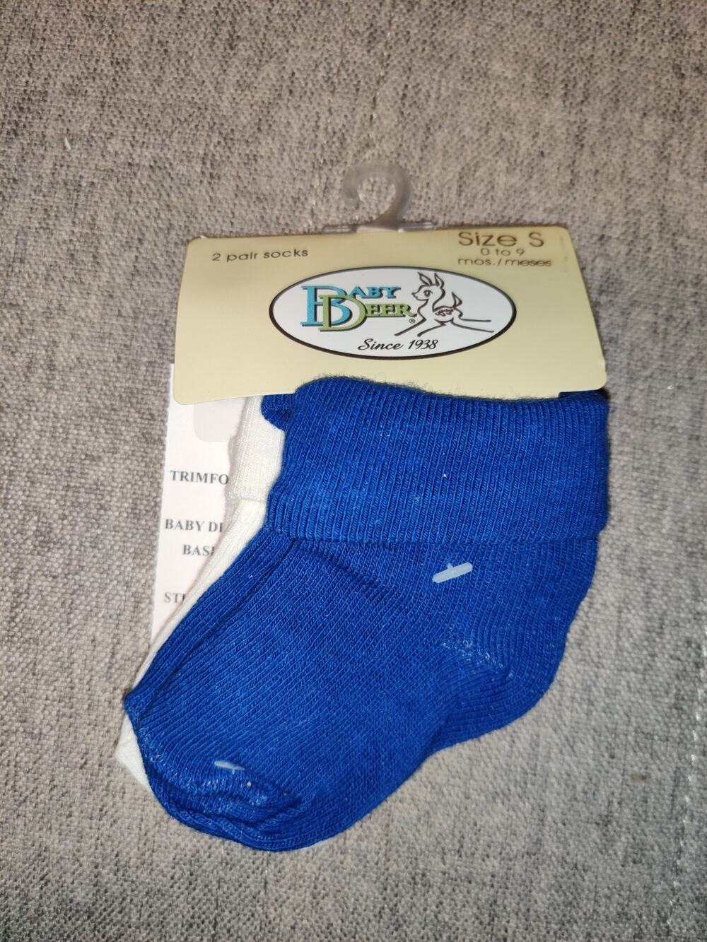 Baby Deer Baby Socks Size S 0 to 9 Months 2 Pair